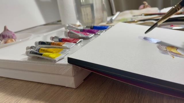 Watercolor Sketch 112/How to paint garlic 水彩スケッチ112/ガーリックの描き方 смотреть онлайн