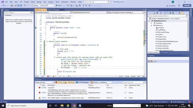 C# Project - Creating Media Player using C# Application | C# WinForms | Windows Media Player смотреть онлайн