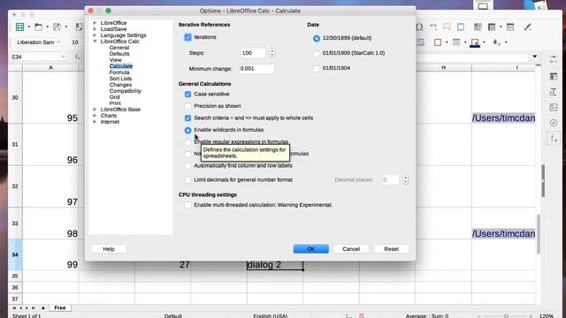 LibreOffice: Options dialog - LibreOffice Calc section смотреть онлайн
