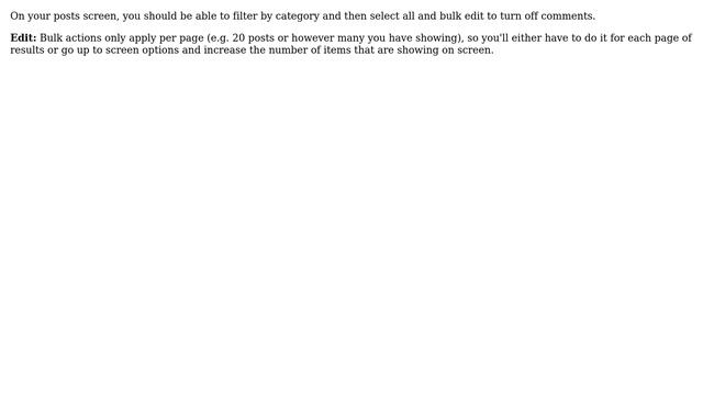 Wordpress: modify all posts of a category to "no comments allowed" (2 Solutions!!) смотреть онлайн