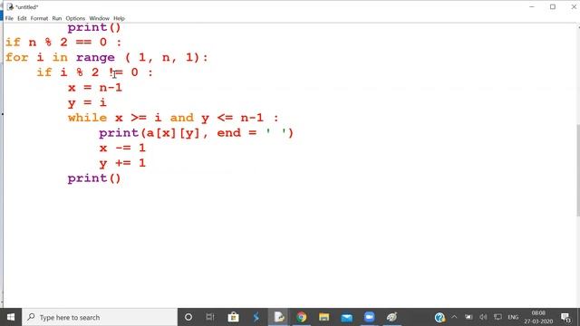 zig zag way of printing cells of a matrix смотреть онлайн