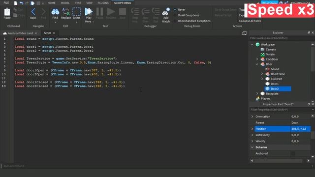 How To Make A Simple Sliding Door With TweenService - Roblox Studio Tutorial смотреть онлайн
