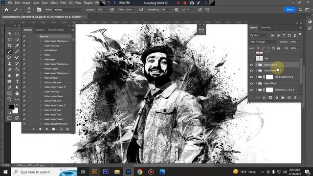 Ink Paint Effect Photoshop Action смотреть онлайн