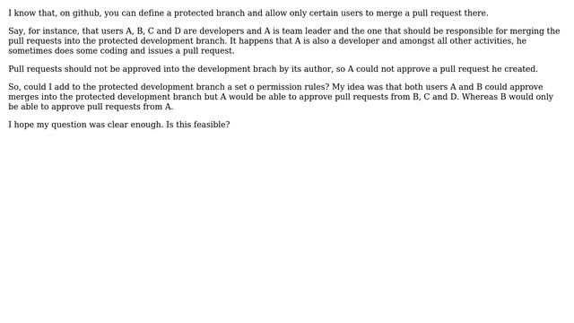 Git - how to have mixed permissions for merging a pull request into a protected branch? смотреть онлайн
