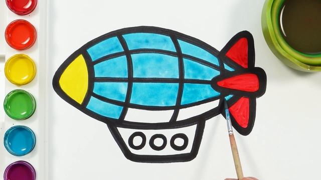 Zeppelin Picture Drawing, Painting and Coloring for Kids, Toddlers | Let's Draw Together смотреть онлайн