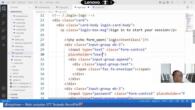 Pemrograman Web, PHP Web Framework CodeIgniter Session & User Authentication Kuliah di Kampus STT-N смотреть онлайн