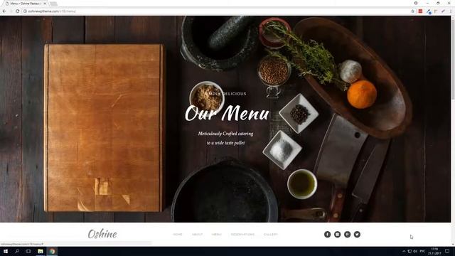 Сайт кафе или ресторана на премиум теме Wordpress Oshine смотреть онлайн
