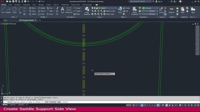 3 Create Saddle Support Side View In AutoCAD смотреть онлайн