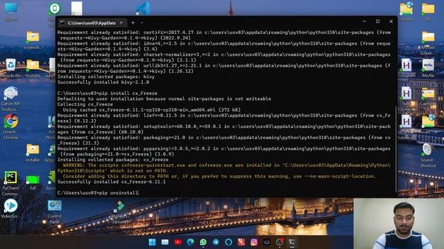 how to install cx_freeze, kivy in hindi, and solve the error python32@\Scripts' not on the path, смотреть онлайн