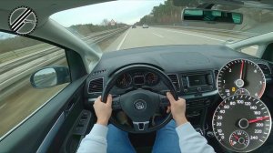 VW Sharan II 2.0 TDI 140 PS Top Speed Drive On German Autobahn With No Speed Limit POV