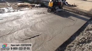 Бетонный пол в нашем бескаркасном ангаре. Заливка монолита бетононасосом, шлифовка, обеспыливание.