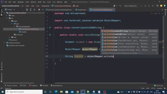 Convert Java Object to JSON String | JSON String to Java Object | Jackson смотреть онлайн