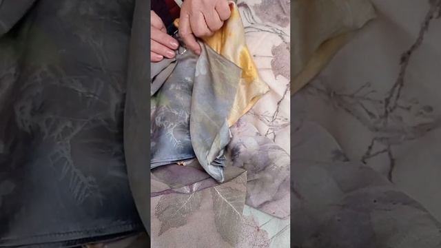 Я обалдела от этой красоты...Платки. Браво мастерице? Экопринт на ткани. смотреть онлайн