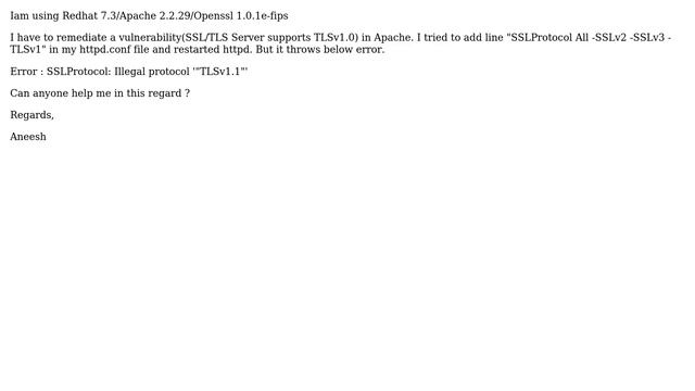 How to disable TLSv1 and enable TLSv1.2 in apache 2.2.29? смотреть онлайн