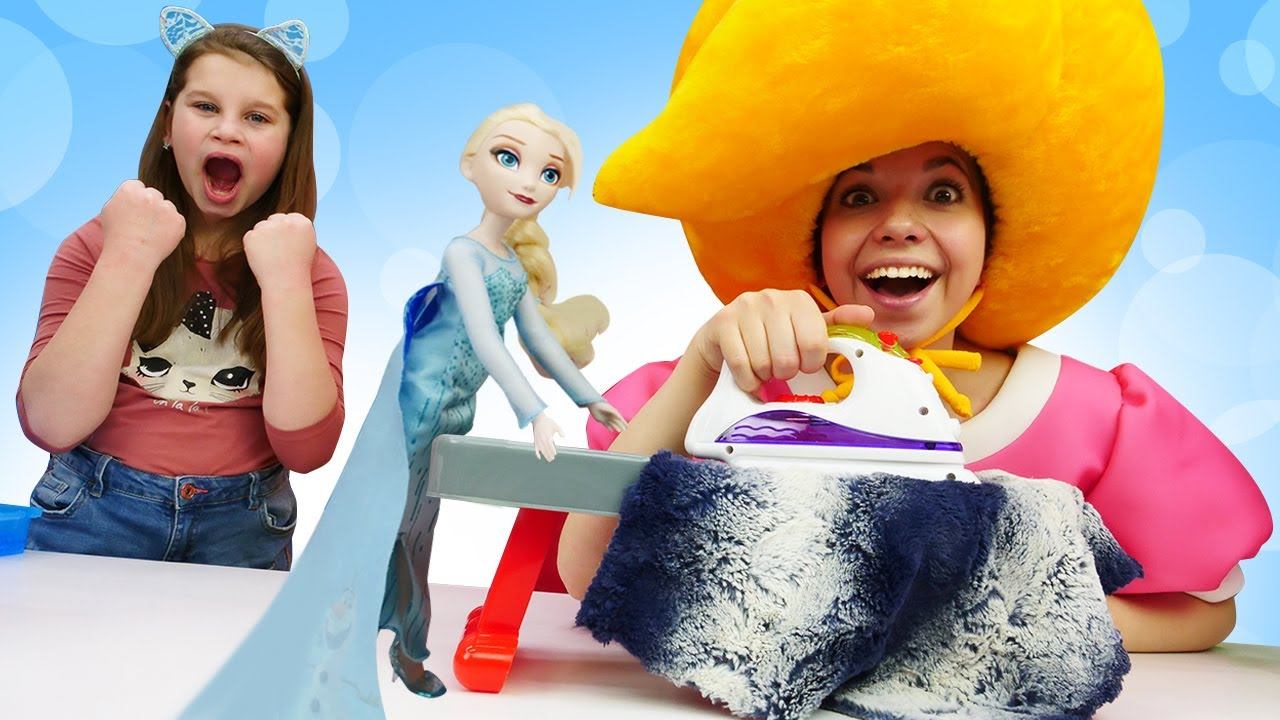 Игрушки для девочек и игры в куклы. Эльза и Леди Баг идут в Королевство СИ, Сина делает уборку! смотреть онлайн