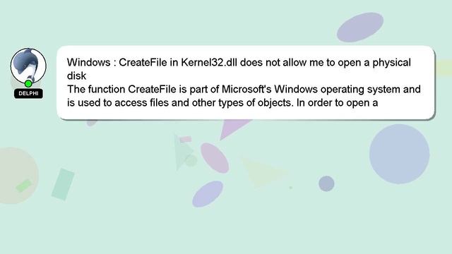 Windows : CreateFile in Kernel32.dll does not allow me to open a physical disk смотреть онлайн