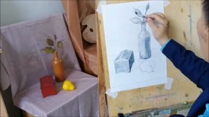 Этюд натюрморта в технике гризайль 2 УРОК