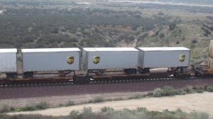 BNSF express train with Red and Silver BNSF engine