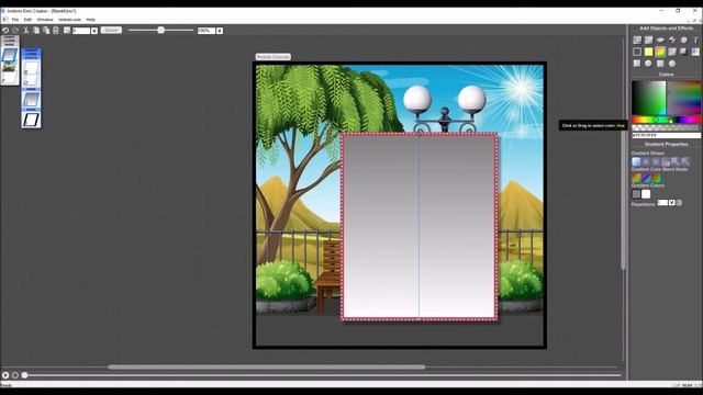 Внешний вид и работа с объектами и эффектами в редакторе Kimi-Creator