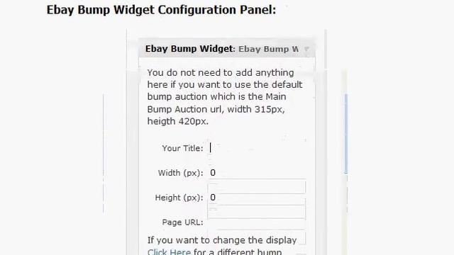 Ebay Bump Widget for Wordpress смотреть онлайн