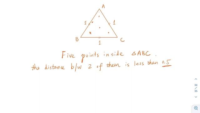 Pigeon Hole Principle: 5 points inside an equilateral triangle of side length 1 смотреть онлайн