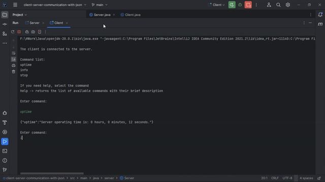 java sockets - communication client - server with use json смотреть онлайн