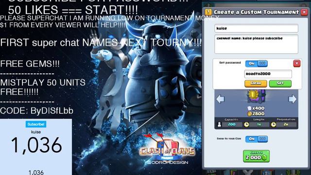 2,000 GEM TOURNY FOR CLASH ROYALE!!! PLUS PUSH FOR CHALLENGER 3!!! смотреть онлайн