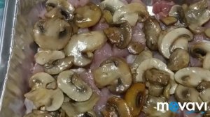 Свинина с грибами, запечённая в духовке