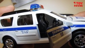 Про МАШИНКИ МОДЕЛЬКИ LADA LARGUS Лада Ларгус модель от ТЕХНОПАРК полицейская машинка
