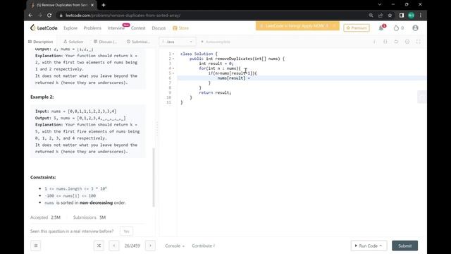 Remove Duplicates from Sorted Array смотреть онлайн
