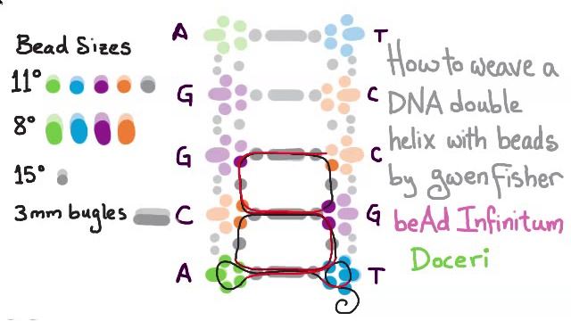 DNA Beaded Earrings: How to weave a double helix with beads by Gwen Fisher смотреть онлайн