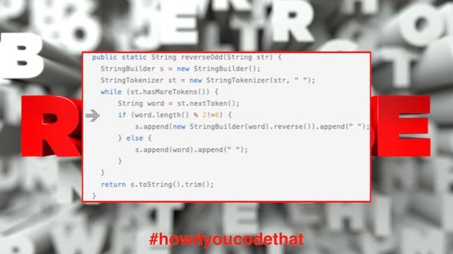 Reverse Odd Length Words Java Coding Challenge | Edabit | How'd You Code That? смотреть онлайн