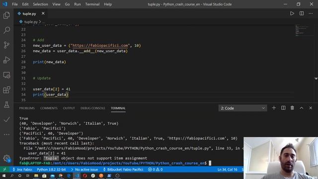 ? Python 3 Crash Course 2020 | #8 Tuples смотреть онлайн