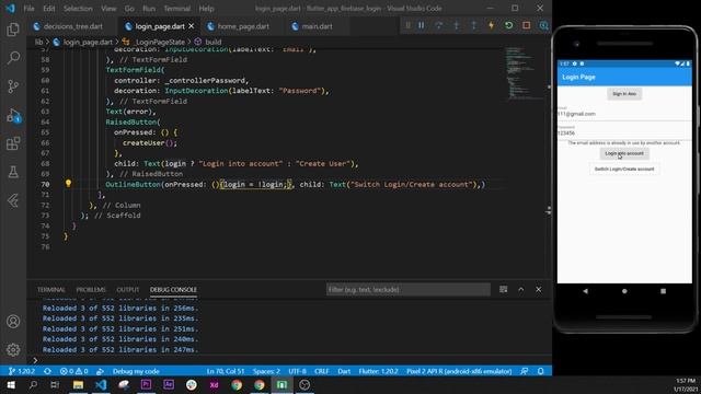 Flutter Firebase Email Login (Step 9) - Sign In With User Email смотреть онлайн