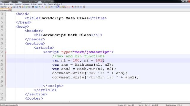JavaScript - Math Min and Max functions смотреть онлайн