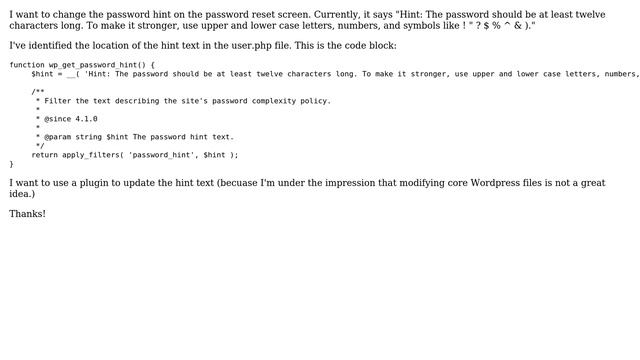 Wordpress: Change Password Hint смотреть онлайн