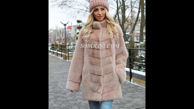 Шикарный норковый полушубок в пудровом цвете, модный цвет.Украинское производство.SOBOLINI смотреть онлайн