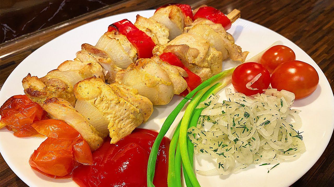 ШАШЛЫК в духовке из курицы, сочно и не сложно ! смотреть онлайн