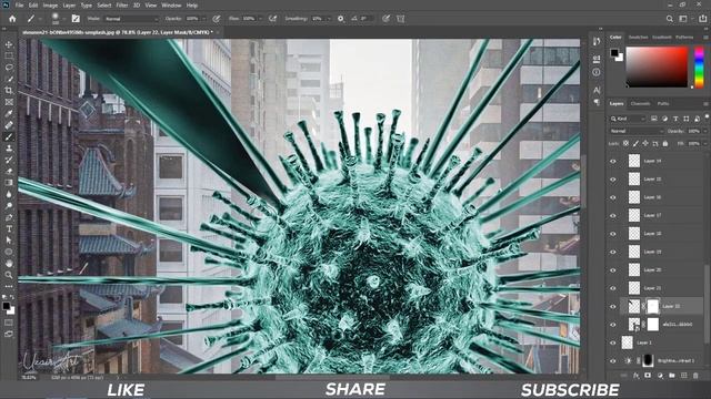 Photoshop Manipulation | Virus In Streets - Glow Effect Using Photoshop Cc