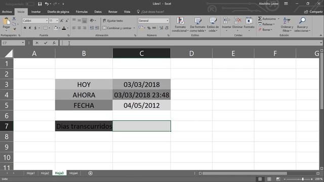PRACTICA EXCEL 20.RESTAR FECHAS CALCULAR DIAS TRANSCURRIDOS смотреть онлайн