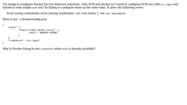 Configuring "auth" and "credsStore" for different Docker registry смотреть онлайн