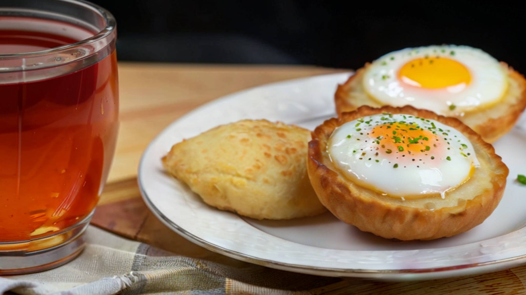 булочка с глазуньей, быстрый и вкусный завтрак