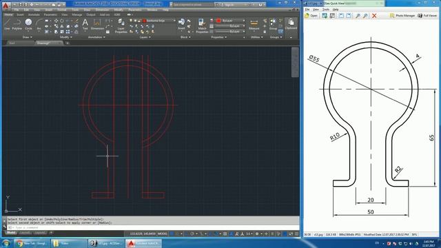 AutoCAD 2016 - tutorial for beginners - Exercise 13 - Vežba 13 смотреть онлайн