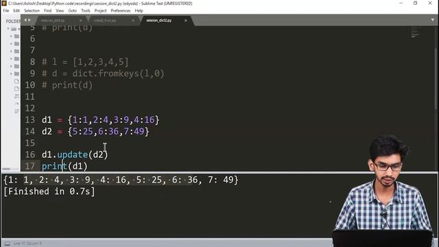 Dictionary Data Type | Update and Delete Operations - Closer look at python data types смотреть онлайн