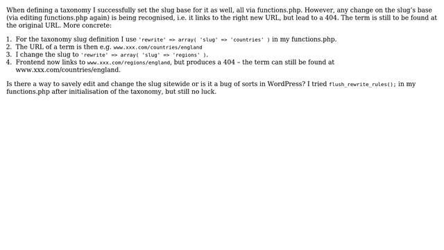 Wordpress: Later change of taxonomy slug base not changing permalink (2 Solutions!!) смотреть онлайн