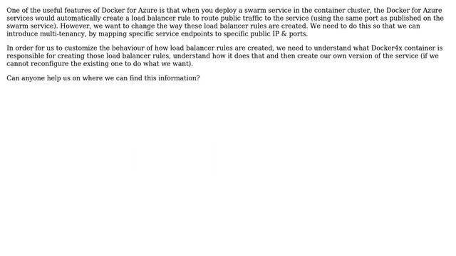 What container/service creates external load balancer rules in Docker for Azure? смотреть онлайн