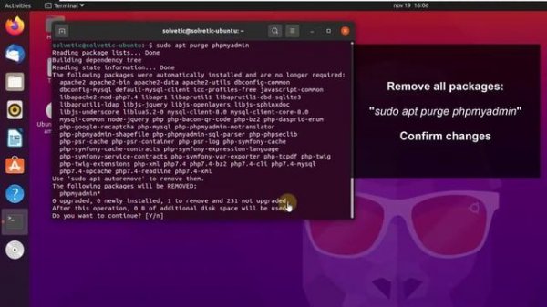 ❌ Uninstall phpMyAdmin Ubuntu 21.04, 20.04 and other versions