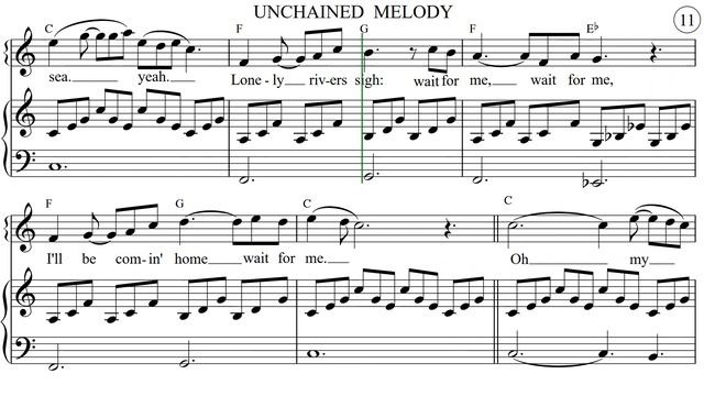 UNCHAINED MELODY Piano Sheet Music / Look Ahead, Read Ahead/ Play & Sing Along/Lyrics/Chords смотреть онлайн