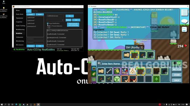 Safe background MultiBOTS 0 1%CPU Auto MSG multibox spam Using in game coordinates Growtopi смотреть онлайн