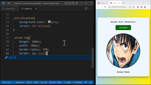 HTML CSS JavaScript Project - Anime Pics Generator смотреть онлайн
